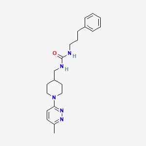 molecular formula C21H29N5O B2457651 1-((1-(6-Methylpyridazin-3-yl)piperidin-4-yl)methyl)-3-(3-phenylpropyl)urea CAS No. 1797124-65-2