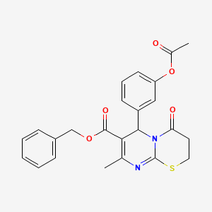 molecular formula C24H22N2O5S B2457656 benzyl 6-[3-(acetyloxy)phenyl]-8-methyl-4-oxo-2H,3H,4H,6H-pyrimido[2,1-b][1,3]thiazine-7-carboxylate CAS No. 620156-99-2