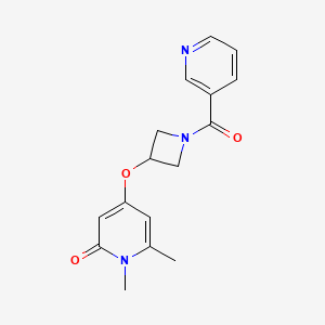 1,6-dimethyl-4-((1-nicotinoylazetidin-3-yl)oxy)pyridin-2(1H)-one