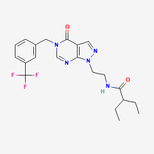 2-ethyl-N-(2-(4-oxo-5-(3-(trifluoromethyl)benzyl)-4,5-dihydro-1H-pyrazolo[3,4-d]pyrimidin-1-yl)ethyl)butanamide