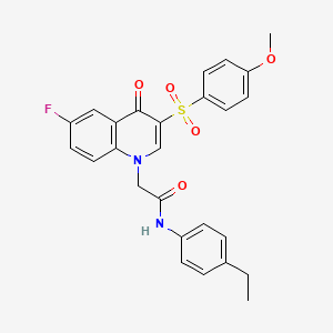 N-(4-ethylphenyl)-2-[6-fluoro-3-(4-methoxyphenyl)sulfonyl-4-oxoquinolin-1-yl]acetamide