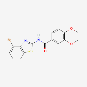 molecular formula C16H11BrN2O3S B2457703 N-(4-bromo-1,3-benzothiazol-2-yl)-2,3-dihydro-1,4-benzodioxine-6-carboxamide CAS No. 892845-05-5