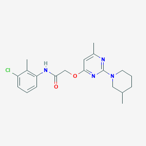 molecular formula C20H25ClN4O2 B2457709 N-(3-chloro-2-methylphenyl)-2-{[6-methyl-2-(3-methylpiperidin-1-yl)pyrimidin-4-yl]oxy}acetamide CAS No. 1226451-30-4