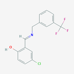 4-chloro-2-((E)-{[3-(trifluoromethyl)benzyl]imino}methyl)phenol