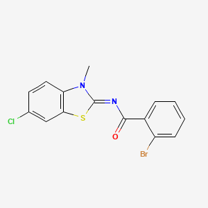(E)-2-bromo-N-(6-chloro-3-methylbenzo[d]thiazol-2(3H)-ylidene)benzamide