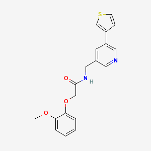 2-(2-methoxyphenoxy)-N-((5-(thiophen-3-yl)pyridin-3-yl)methyl)acetamide
