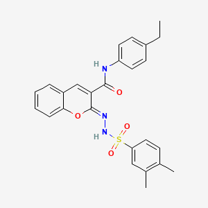 (2Z)-2-[(3,4-dimethylphenyl)sulfonylhydrazinylidene]-N-(4-ethylphenyl)chromene-3-carboxamide