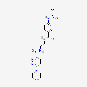 N-(2-(4-(cyclopropanecarboxamido)benzamido)ethyl)-6-(piperidin-1-yl)pyridazine-3-carboxamide
