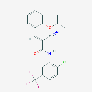 (E)-N-[2-chloro-5-(trifluoromethyl)phenyl]-2-cyano-3-(2-propan-2-yloxyphenyl)prop-2-enamide
