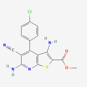Methyl 3,6-diamino-4-(4-chlorophenyl)-5-cyanothieno[2,3-b]pyridine-2-carboxylate