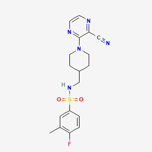 N-((1-(3-cyanopyrazin-2-yl)piperidin-4-yl)methyl)-4-fluoro-3-methylbenzenesulfonamide