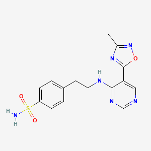4-(2-((5-(3-Methyl-1,2,4-oxadiazol-5-yl)pyrimidin-4-yl)amino)ethyl)benzenesulfonamide
