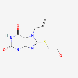 7-allyl-8-((2-methoxyethyl)thio)-3-methyl-1H-purine-2,6(3H,7H)-dione
