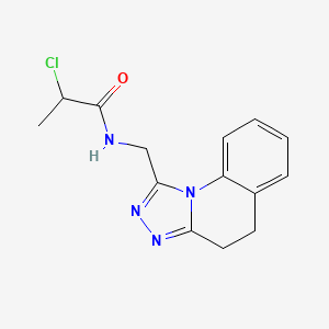 molecular formula C14H15ClN4O B2457755 2-chloro-N-({4H,5H-[1,2,4]triazolo[4,3-a]quinolin-1-yl}methyl)propanamide CAS No. 2411283-61-7