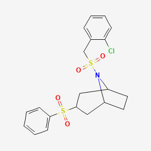 (1R,5S)-8-((2-chlorobenzyl)sulfonyl)-3-(phenylsulfonyl)-8-azabicyclo[3.2.1]octane
