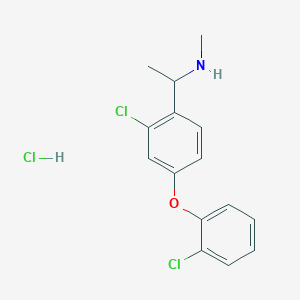 {1-[2-Chloro-4-(2-chlorophenoxy)phenyl]ethyl}(methyl)amine hydrochloride