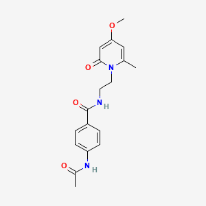 4-acetamido-N-(2-(4-methoxy-6-methyl-2-oxopyridin-1(2H)-yl)ethyl)benzamide