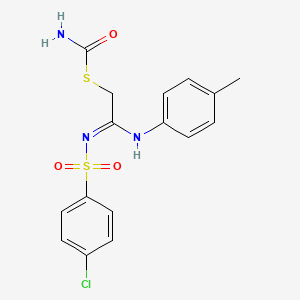 S-[(2Z)-2-(4-chlorophenyl)sulfonylimino-2-(4-methylanilino)ethyl] carbamothioate