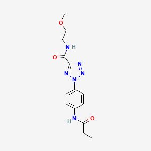 N-(2-methoxyethyl)-2-(4-propionamidophenyl)-2H-tetrazole-5-carboxamide
