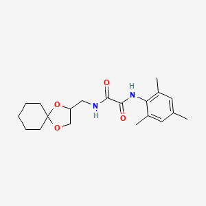 molecular formula C20H28N2O4 B2457776 N1-(1,4-dioxaspiro[4.5]decan-2-ylmethyl)-N2-mesityloxalamide CAS No. 899958-26-0