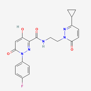 N-(2-(3-cyclopropyl-6-oxopyridazin-1(6H)-yl)ethyl)-1-(4-fluorophenyl)-4-hydroxy-6-oxo-1,6-dihydropyridazine-3-carboxamide