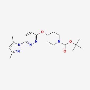 molecular formula C19H27N5O3 B2457791 tert-butyl 4-{[6-(3,5-dimethyl-1H-pyrazol-1-yl)pyridazin-3-yl]oxy}piperidine-1-carboxylate CAS No. 2379975-76-3
