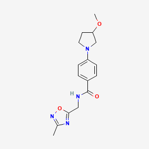4-(3-methoxypyrrolidin-1-yl)-N-((3-methyl-1,2,4-oxadiazol-5-yl)methyl)benzamide