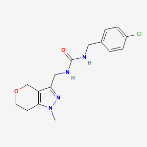 1-(4-Chlorobenzyl)-3-((1-methyl-1,4,6,7-tetrahydropyrano[4,3-c]pyrazol-3-yl)methyl)urea