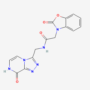N-((8-hydroxy-[1,2,4]triazolo[4,3-a]pyrazin-3-yl)methyl)-2-(2-oxobenzo[d]oxazol-3(2H)-yl)acetamide