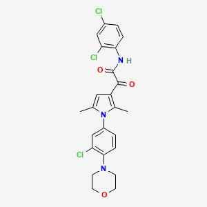 molecular formula C24H22Cl3N3O3 B2457810 2-[1-(3-chloro-4-morpholin-4-ylphenyl)-2,5-dimethylpyrrol-3-yl]-N-(2,4-dichlorophenyl)-2-oxoacetamide CAS No. 860610-35-1