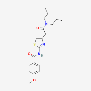 molecular formula C19H25N3O3S B2457811 N-(4-(2-(dipropylamino)-2-oxoethyl)thiazol-2-yl)-4-methoxybenzamide CAS No. 941947-37-1