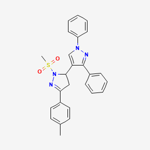 2-methanesulfonyl-5-(4-methylphenyl)-1',3'-diphenyl-3,4-dihydro-1'H,2H-3,4'-bipyrazole