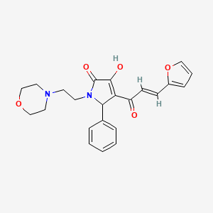 molecular formula C23H24N2O5 B2457818 (E)-4-(3-(furan-2-yl)acryloyl)-3-hydroxy-1-(2-morpholinoethyl)-5-phenyl-1H-pyrrol-2(5H)-one CAS No. 862314-85-0