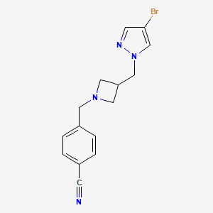 molecular formula C15H15BrN4 B2457819 4-({3-[(4-bromo-1H-pyrazol-1-yl)methyl]azetidin-1-yl}methyl)benzonitrile CAS No. 2415603-53-9
