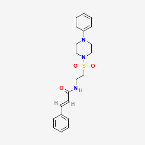 molecular formula C21H25N3O3S B2457821 N-(2-((4-phenylpiperazin-1-yl)sulfonyl)ethyl)cinnamamide CAS No. 897621-35-1