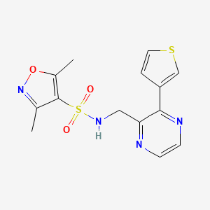 3,5-dimethyl-N-((3-(thiophen-3-yl)pyrazin-2-yl)methyl)isoxazole-4-sulfonamide