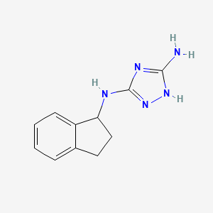 molecular formula C11H13N5 B2457825 N3-(2,3-dihydro-1H-inden-1-yl)-4H-1,2,4-triazole-3,5-diamine CAS No. 1855174-82-1