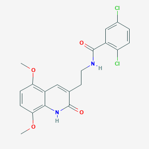 molecular formula C20H18Cl2N2O4 B2457830 2,5-dichloro-N-(2-(5,8-dimethoxy-2-oxo-1,2-dihydroquinolin-3-yl)ethyl)benzamide CAS No. 904267-64-7
