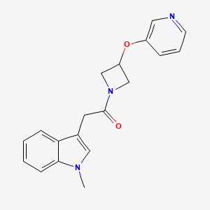 molecular formula C19H19N3O2 B2457837 2-(1-methyl-1H-indol-3-yl)-1-(3-(pyridin-3-yloxy)azetidin-1-yl)ethanone CAS No. 1903113-44-9