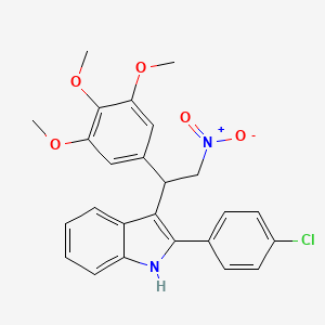 molecular formula C25H23ClN2O5 B2457839 2-(4-氯苯基)-3-[2-硝基-1-(3,4,5-三甲氧基苯基)乙基]-1H-吲哚 CAS No. 314257-87-9
