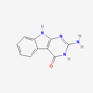 molecular formula C10H8N4O B2457841 2-Amino-3H-pyrimido[4,5-B]indol-4(9H)-one CAS No. 171179-93-4