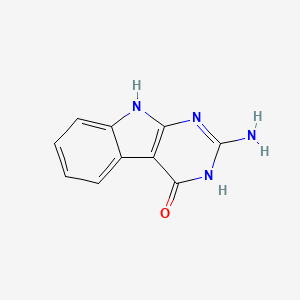 molecular formula C10H8N4O B2457841 2-氨基-3H-嘧啶并[4,5-B]吲哚-4(9H)-酮 CAS No. 171179-93-4