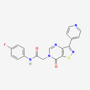 molecular formula C18H12FN5O2S B2457865 N-(4-fluorophenyl)-2-(7-oxo-3-(pyridin-4-yl)isothiazolo[4,5-d]pyrimidin-6(7H)-yl)acetamide CAS No. 1251672-30-6