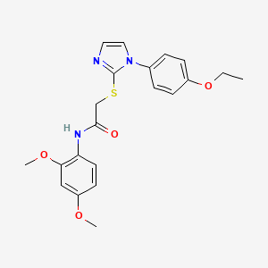 molecular formula C21H23N3O4S B2457868 N-(2,4-dimethoxyphenyl)-2-{[1-(4-ethoxyphenyl)-1H-imidazol-2-yl]sulfanyl}acetamide CAS No. 688336-39-2