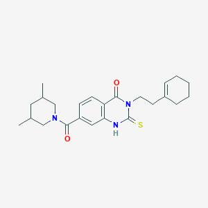 molecular formula C24H31N3O2S B2457888 3-[2-(cyclohexen-1-yl)ethyl]-7-(3,5-dimethylpiperidine-1-carbonyl)-2-sulfanylidene-1H-quinazolin-4-one CAS No. 403728-28-9