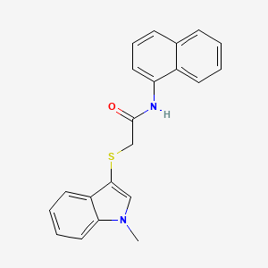 molecular formula C21H18N2OS B2457897 2-(1-methylindol-3-yl)sulfanyl-N-naphthalen-1-ylacetamide CAS No. 862825-62-5