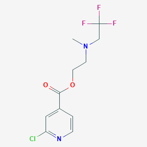 molecular formula C11H12ClF3N2O2 B2457902 2-[甲基(2,2,2-三氟乙基)氨基]乙酸基-2-氯吡啶-4-羧酸酯 CAS No. 1436233-17-8