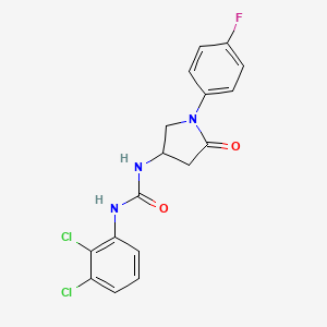 molecular formula C17H14Cl2FN3O2 B2457907 1-(2,3-Dichlorophenyl)-3-[1-(4-fluorophenyl)-5-oxopyrrolidin-3-yl]urea CAS No. 891107-17-8