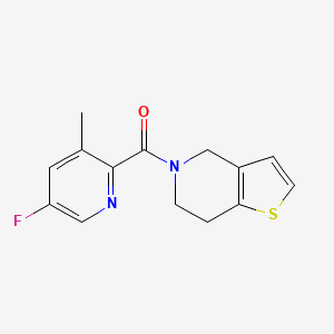 molecular formula C14H13FN2OS B2457908 5-fluoro-3-methyl-2-{4H,5H,6H,7H-thieno[3,2-c]pyridine-5-carbonyl}pyridine CAS No. 2415457-09-7