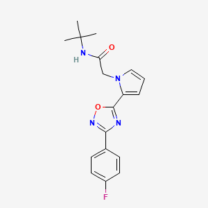 molecular formula C18H19FN4O2 B2457922 N-tert-butyl-2-{2-[3-(4-fluorophenyl)-1,2,4-oxadiazol-5-yl]-1H-pyrrol-1-yl}acetamide CAS No. 1260952-31-5